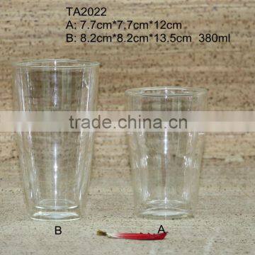 Double Wall Glass Cup / Clear Borosilicate Heat Resistant Glass Mug / High Quality Coffee Cup