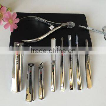 10 pcs manicure set with PU case cover