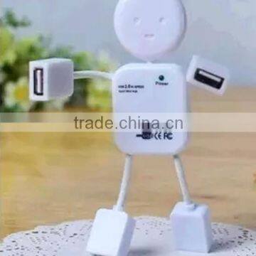 Creative Small humanoid USB extension HUB usb2.0 usb splitter dragging quarters line