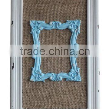 Wooden Frame Burlap Wall Printing With Resin