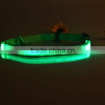 Newest Style Flashing Nylon Led Belt with metal buckle