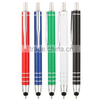 Multi-function luxury business touch-screen retractable metal alumium logo pen in bulk selling