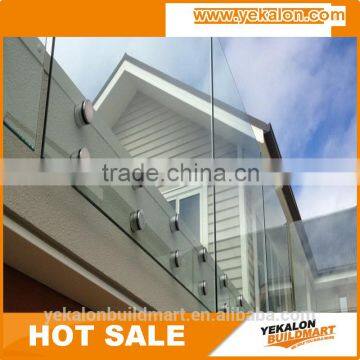 Total glass railing with bottom bracket and glass clamp
