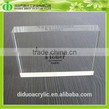 DDB-0040 ISO9001 Chinese Factory Wholesale SGS Test Clear Solid Acrylic Brand Block