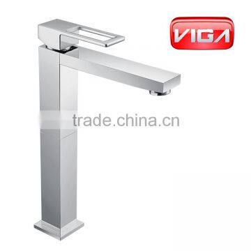 VIGA Bath Shower Set Brass Chrome Shower Column Square Bath Shower Mixer photo-5