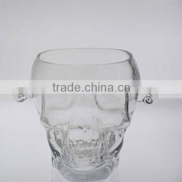 1200ml sliver color skull shaped fancy beer glass jar