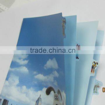 OEM Design plastic pp folder with 3 Insertions, A4 size L shaped pp file folder, custom folder