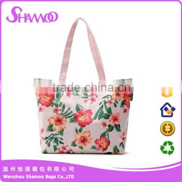 Floral Printing WaterProof Canvas Shopping Tote Bag