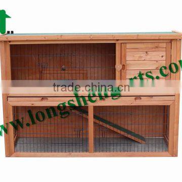 Double decker wooden rabbit house