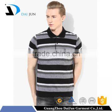 Guangzhou Daijun men slim high quality striped cotton polo shirt