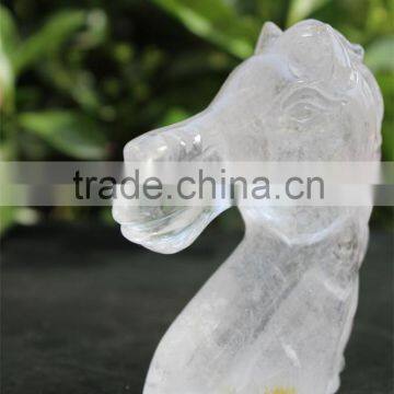 Wholesale Natural Clear Quartz Crystal Horse Head /Gemstone Crystal Horse Figurine