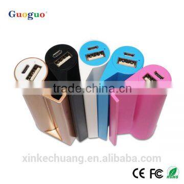 2016 New Design Colourful Fashion Holder Power Bank 2600mah for Smartphone