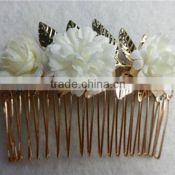 Mint Rose Hair Comb Floral Pearls Bridal Hair Comb Wedding Flower Hair Piece Metal Comb Seafoam Light Aqua FHCOC3001-1