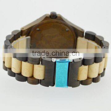 Handcraft Ebony Wooden Quartz Watch With Customized Logo photo-3