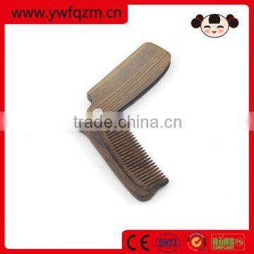 Pocket size wooden beard v comb