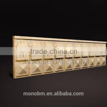 Iran Beige Marble Tiles Price 3D Skirting Marble Panels CNC Wall Panels 3D Decoration Composite Marble Tiles For Wall Decoration