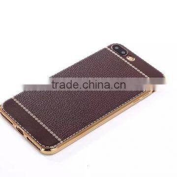 Litchi Leather Cover for Iphone 7 Plus, for Iphone 7plus Electroplate Tpu Case Cover Leather Case photo-5