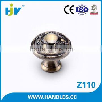 Guangdong hardware products zinc round antique brass knobs