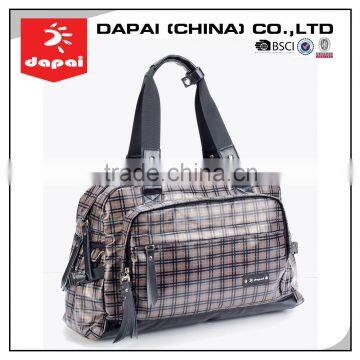 2015 Checked Leather Travel Bag