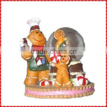 Funny custom resin chef birthday cake water snow ball