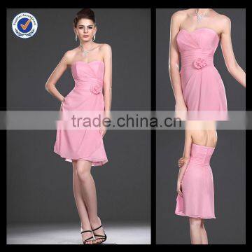 Generous pink Strapless Min Briedsmaid Dress bm00095