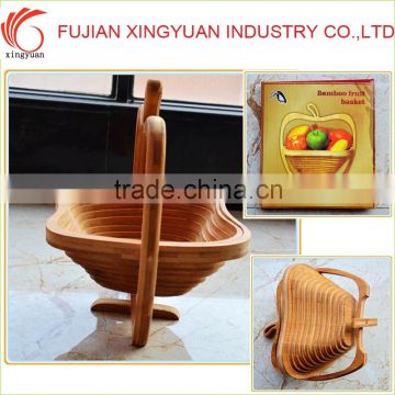 Apple-shaped Bamboo Folding Fruit Basket, Storage Basket