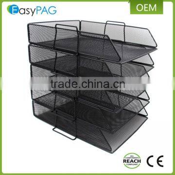 Good Flanging School / Office Mesh Desk Supplies Organizer 5 Tier Wall Mounted File Holder Magazine Rack photo-2