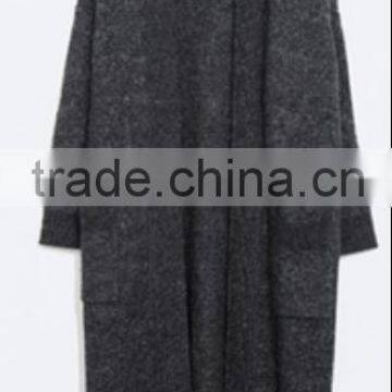 16JW634 100%wool woman long style cardigan