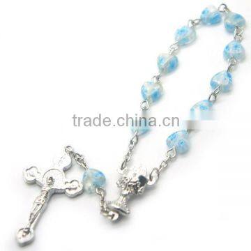 Glaze Small Heart Rosary,religious Rosary Decate , Glass Beaded Rosary photo-5