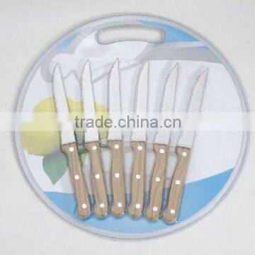 6pcs steak knife set with wooden handle