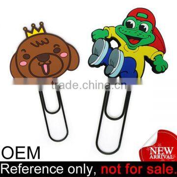custom novelty ecofriendly creativity pvc bookmark unique paper clip logo