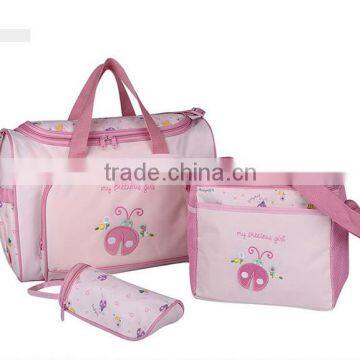 pink sweet mummy diaper bag with oxford