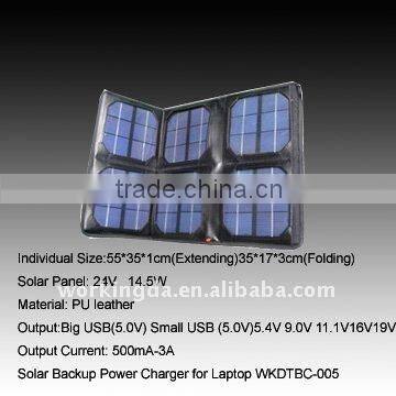 14W Portable Foldable Universal Solar Power Charging Station for laptop and mobile phone