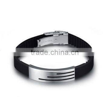 mens wider black hand bracelet silicone wristband name rubber band bracelet
