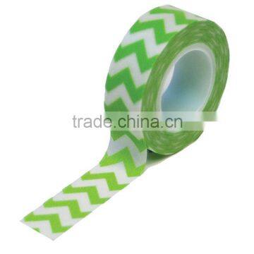 Wholesale YIWU FACTORY adhesive masking tape 15mm x 10m Washi Tape Trendy Tape - Green Chevron Decorative Trendy Paper Packaging