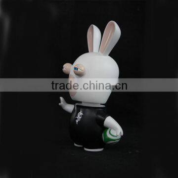 crazy rabbit bobble head collectible resin staute