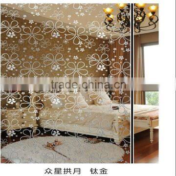 decorative titanium coated glass for partition wall