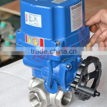 3way float explosion proof ball valve with electric actuator