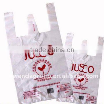 Packing Gifts, Promotions and Decoration degradable plastic PE T-shirt bag