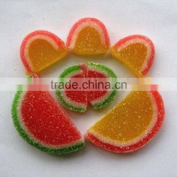 Soft Fruit Jelly Candy, Orange Slices Candy with Sugar Coated Flavour