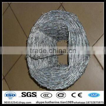 high tensile cheap Electro Galvanized Barbed Wire from China factory