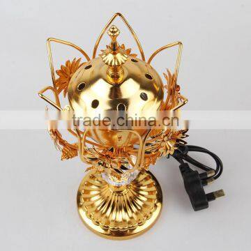 Wholesale New Style Leaf Carve Pattern Flower Shape Electric Incense Burner