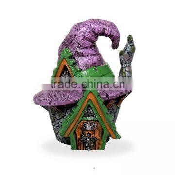 Personalized Handmade Painted Decorative Resin Halloween Mini Witch Hat House