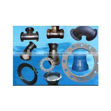 Ductile Iron casting Tee with loose flange DN80