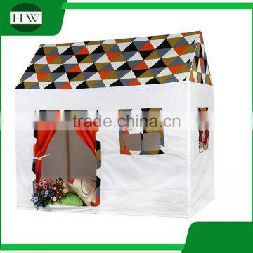 Wholesale OEM Durable Cotton Canvas Indoor Children Toy House Wood Kids Play Cubby House photo-2