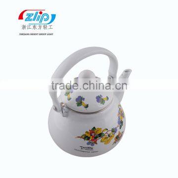 1.5L Pearl Shape Good Quality Enamel Tea Kettle Decorated photo-5