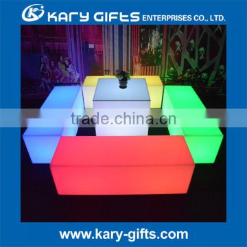 Plastic LED Stool LED Bench Light Up Patio Furniture