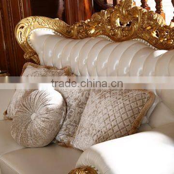 Luxury Classic Golden Antique Full Solid Wood Sofa Set, Wedding Sofa For Bride And Groom(MOQ=1 SET) photo-3