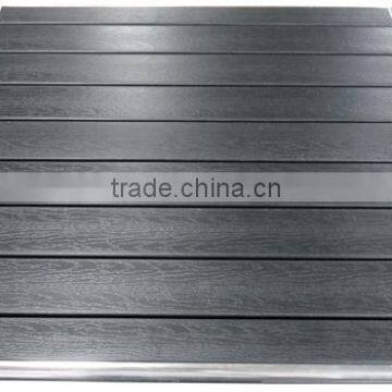 600mm Square Black PolyWood Slat Alum. Frame Table Top