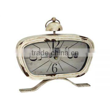 Metal Antique White Table Clock